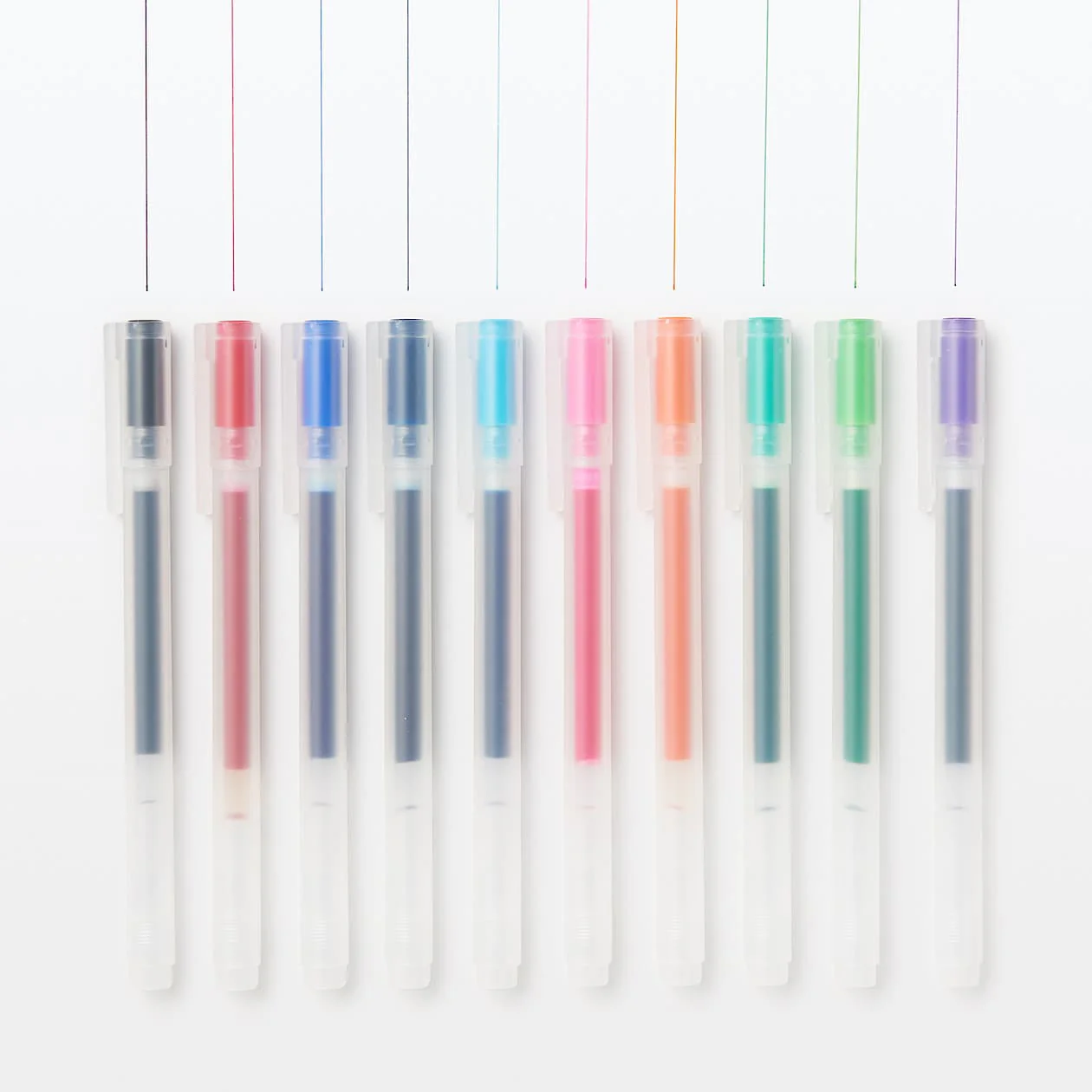 Gel Ink Ballpoint Pen - Cap Type Set 0.5mm (10 Colours) - Image 3