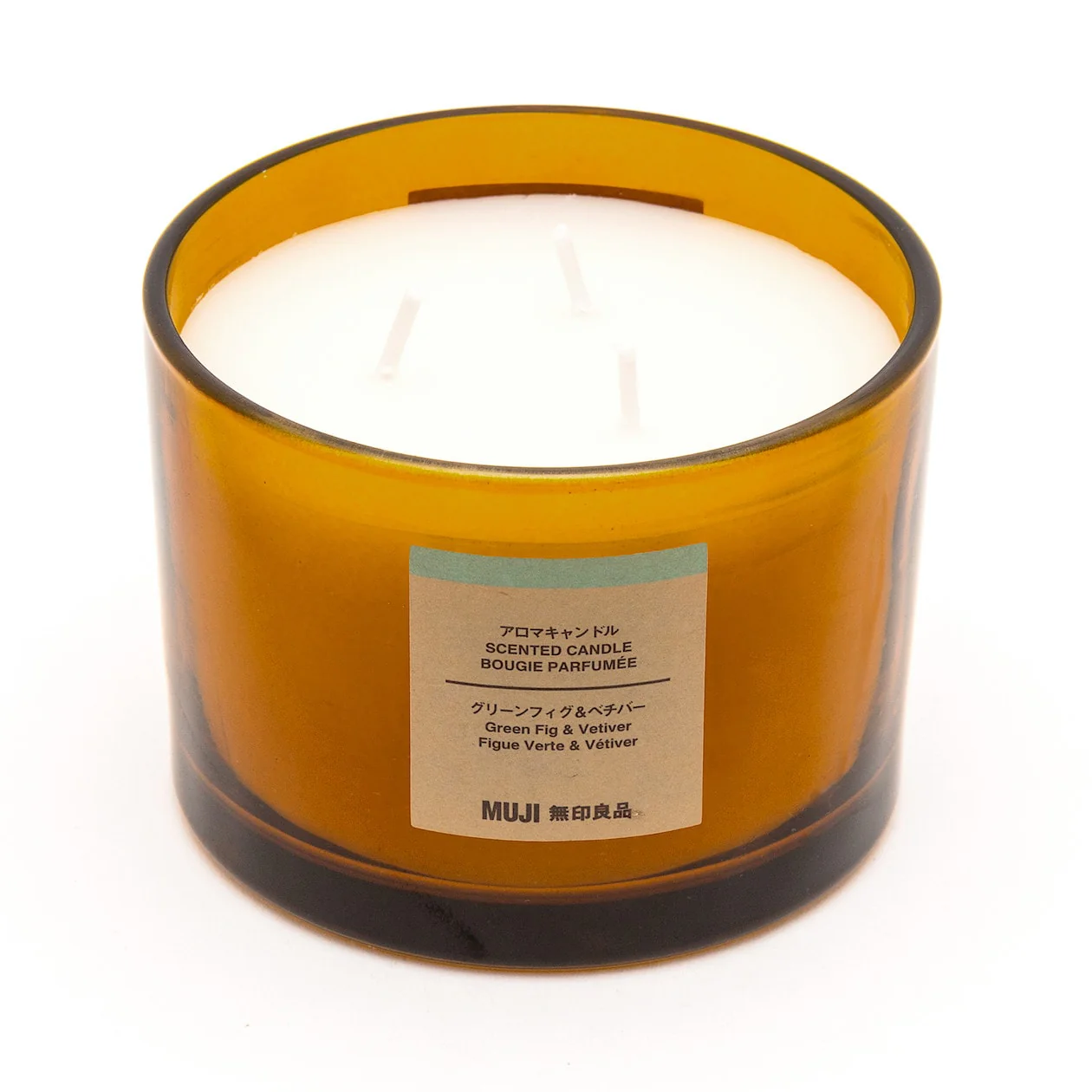 Glass Candle - Green Fig & Vetiver (3 Wick) - Image 4