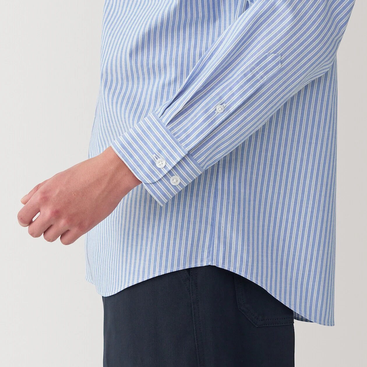 Washed Broadcloth 100% Cotton Long Sleeve Shirt - Image 14