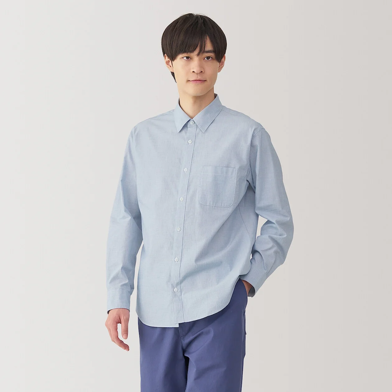 Washed Broadcloth 100% Cotton Long Sleeve Shirt - Image 25