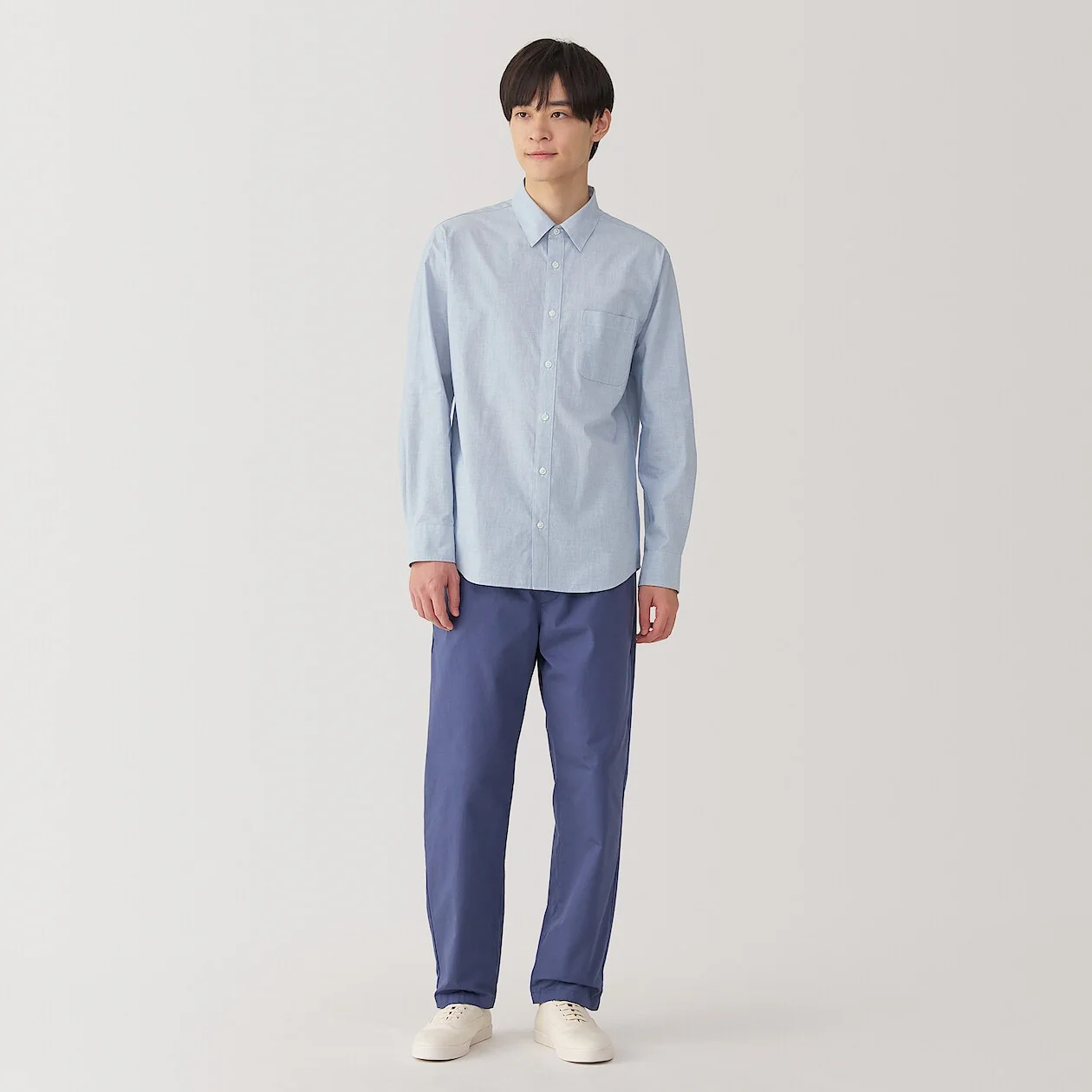 Washed Broadcloth 100% Cotton Long Sleeve Shirt - Image 26