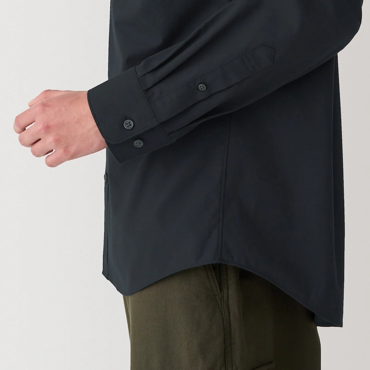 Washed Broadcloth 100% Cotton Long Sleeve Shirt - Image 38