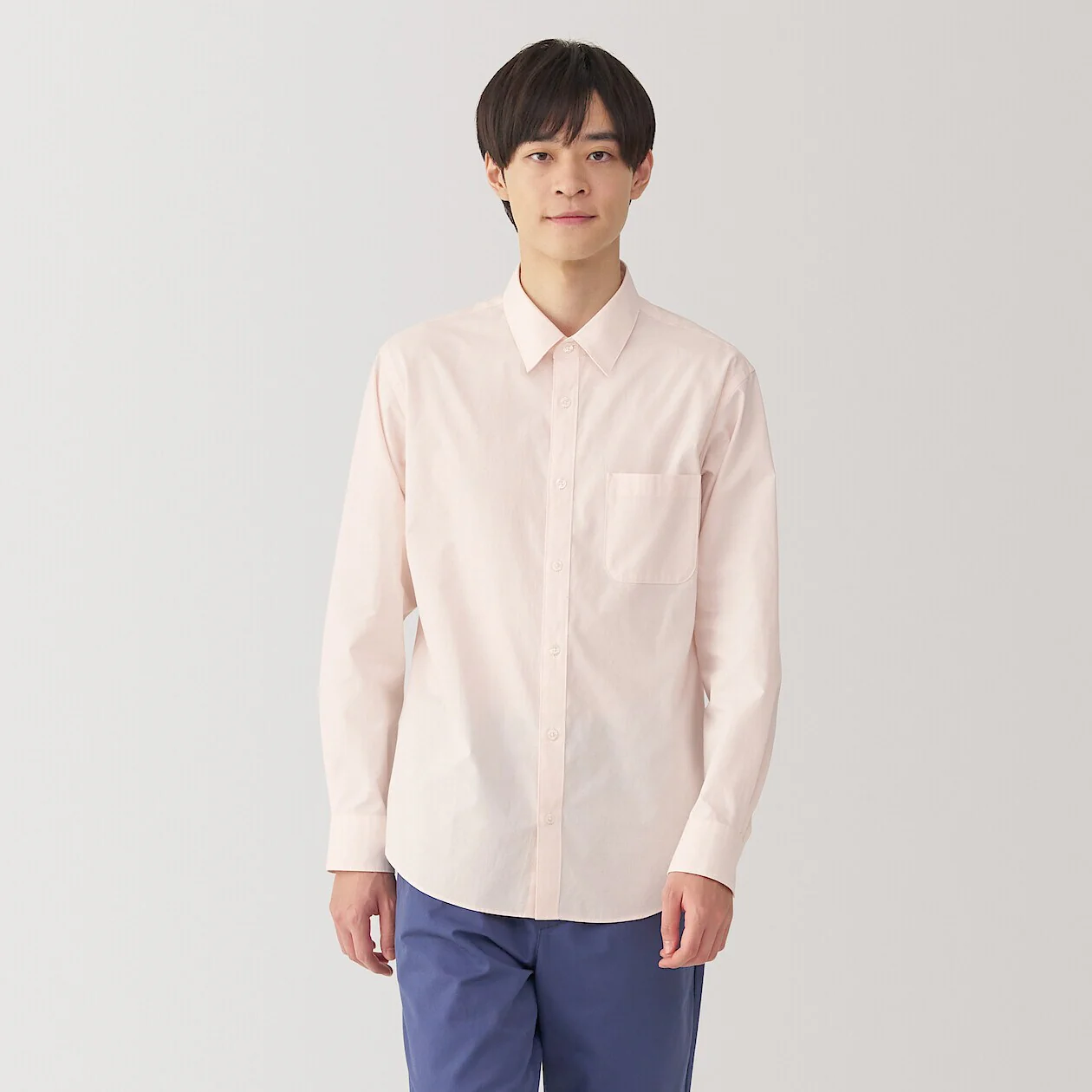 Washed Broadcloth 100% Cotton Long Sleeve Shirt - Image 41