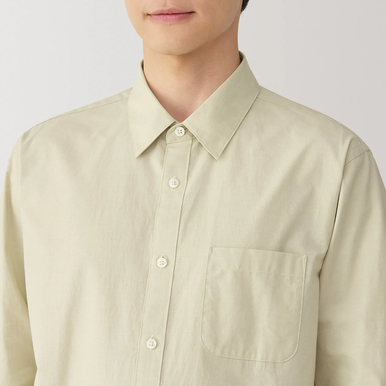 Washed Broadcloth 100% Cotton Long Sleeve Shirt - Image 53
