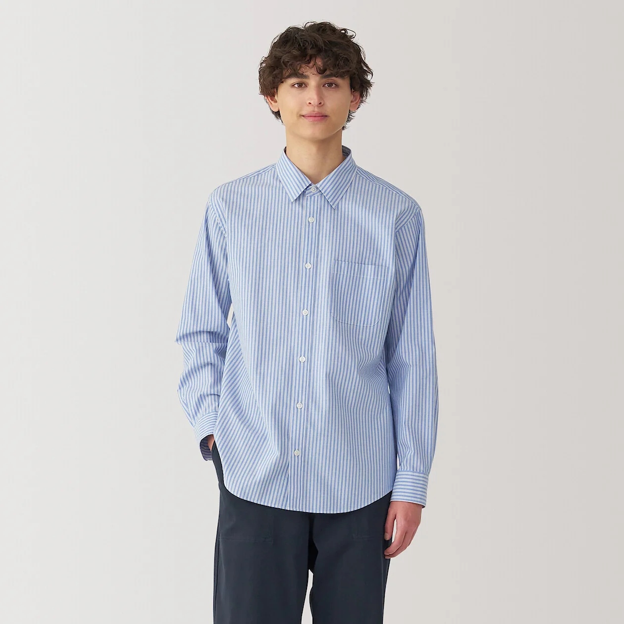 Washed Broadcloth 100% Cotton Long Sleeve Shirt - Image 9