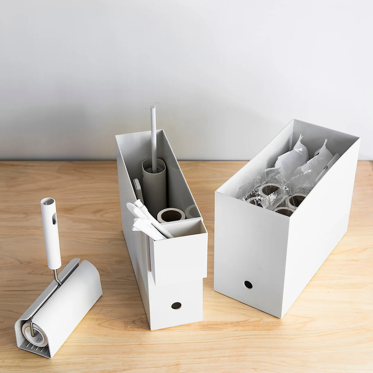 Polypropylene File Box - White Grey A4 - Image 6