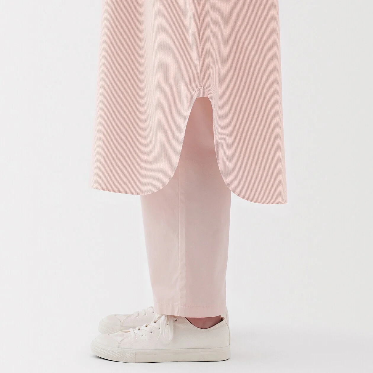 Washed Broadcloth 100% Cotton Stand Collar Shirt Dress - Image 16