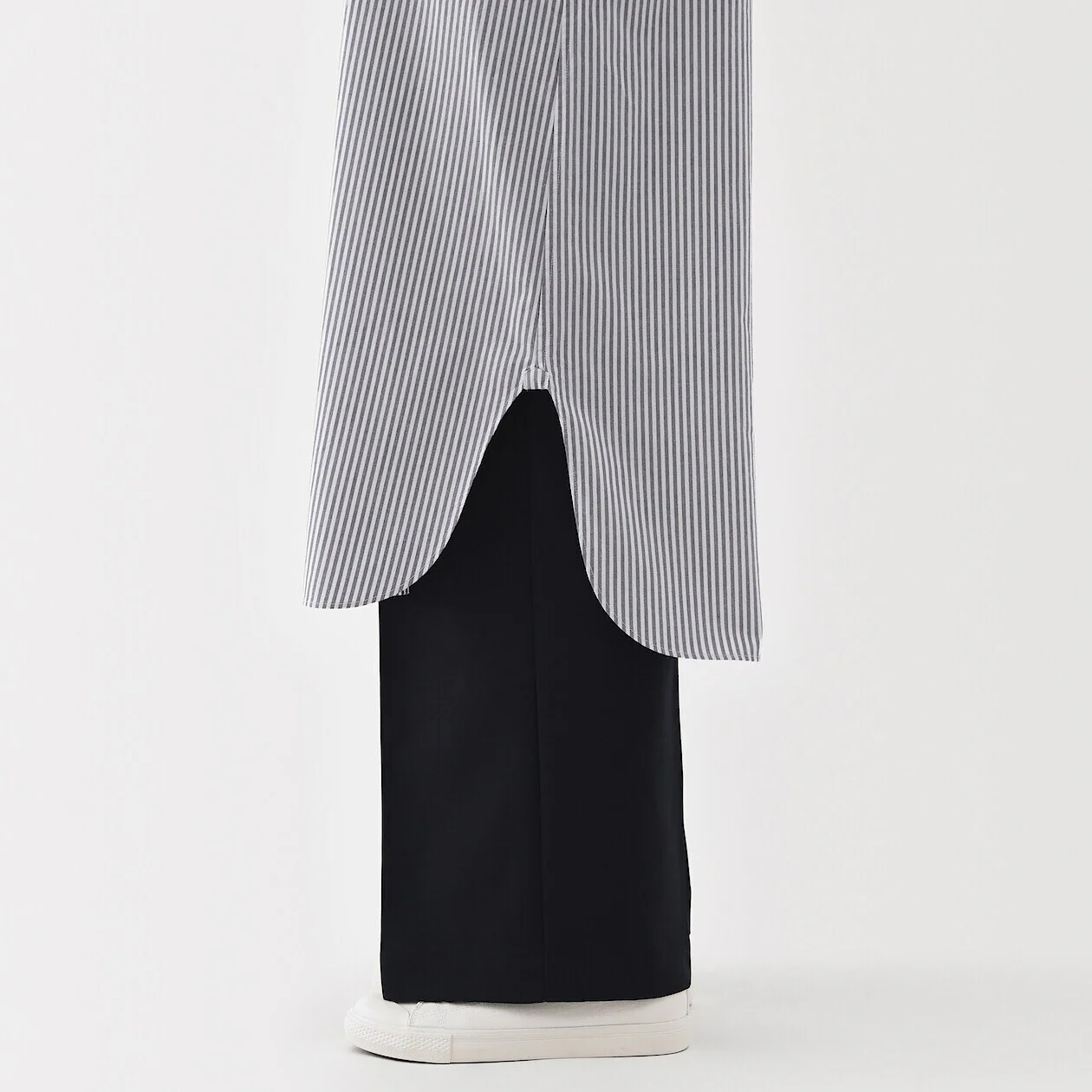 Washed Broadcloth 100% Cotton Stand Collar Shirt Dress - Image 25