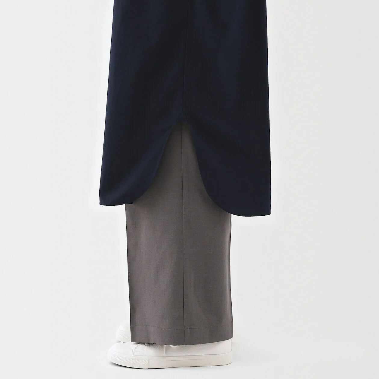 Washed Broadcloth 100% Cotton Stand Collar Shirt Dress - Image 7